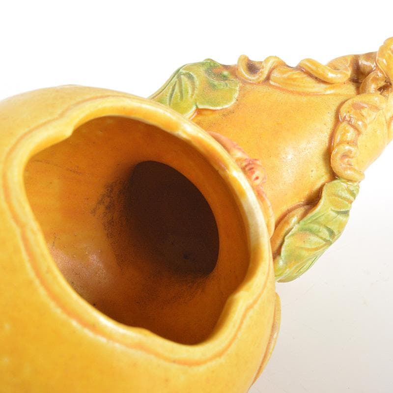 中国　乾隆年製　黄釉粉彩　蝙蝠果実文　水滴　水注　M　R6267