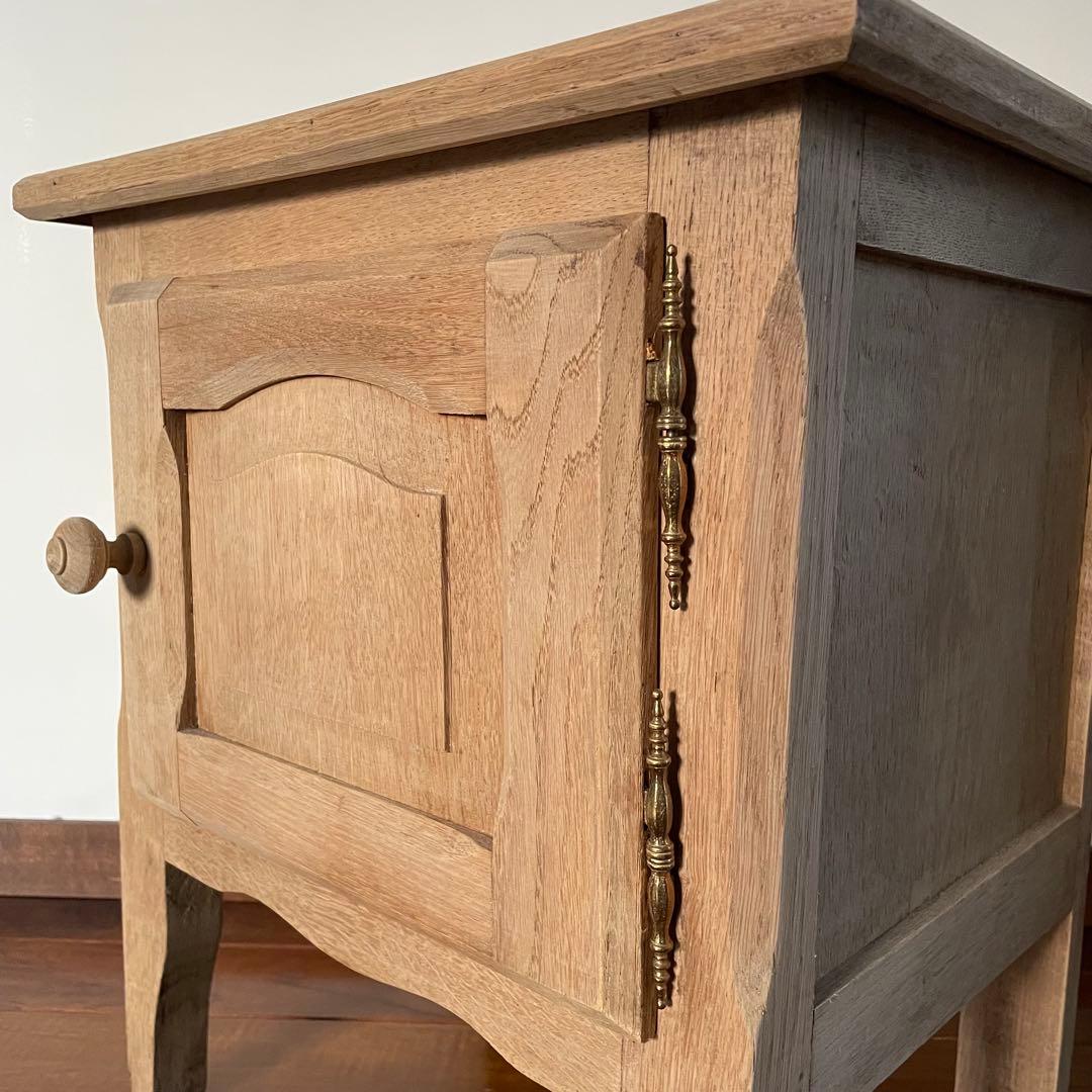 キャビネット サイドテーブル ナイトテーブル アンティーク フランス 無塗装