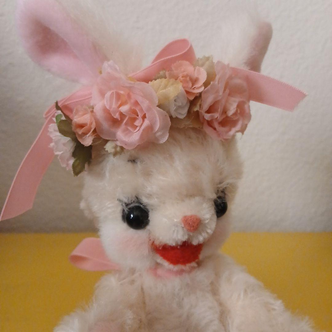 作家様　うさぎぬいぐるみ　花の冠付き