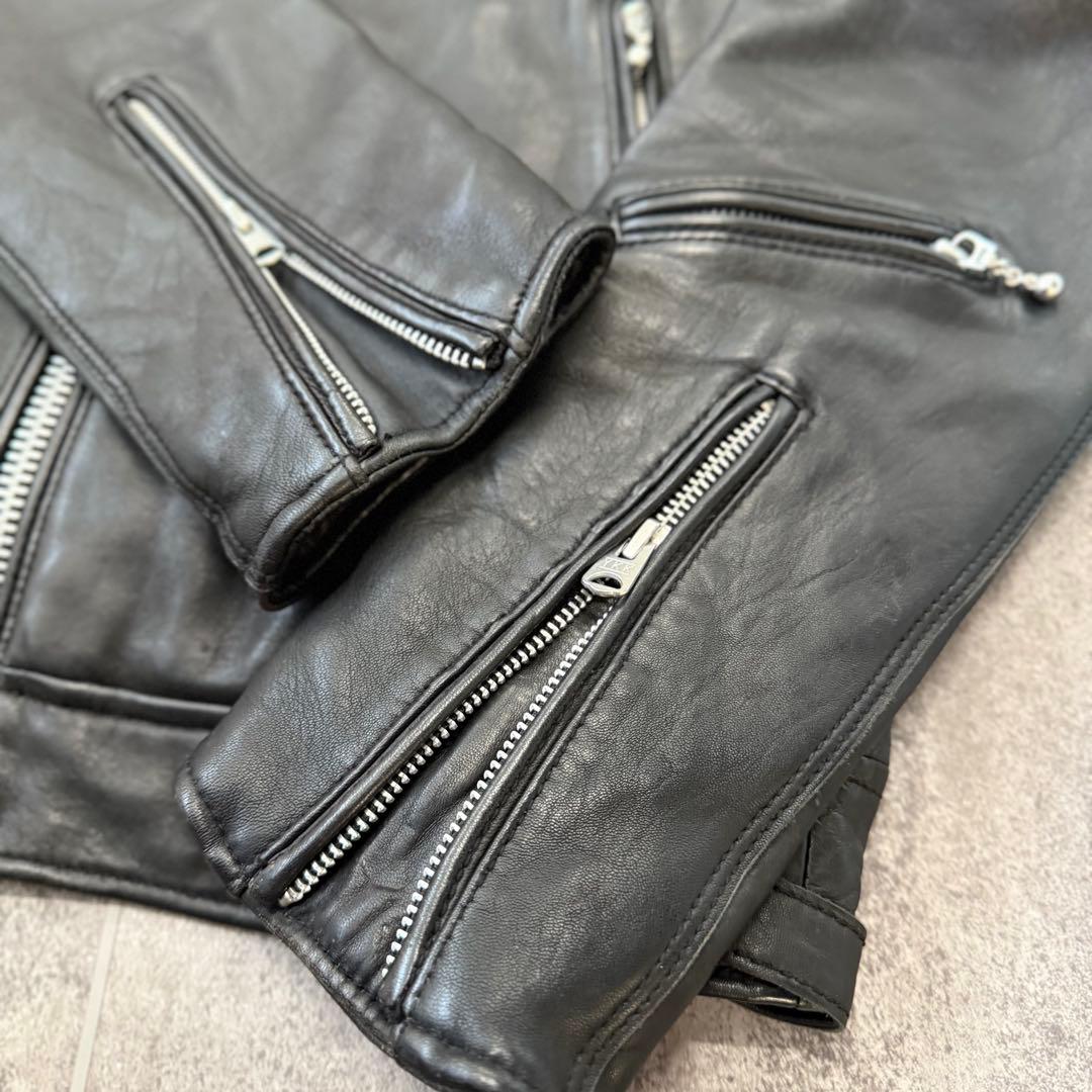 ナノユニバース　ラムレザージャケット　L キルティング中綿ジャケット