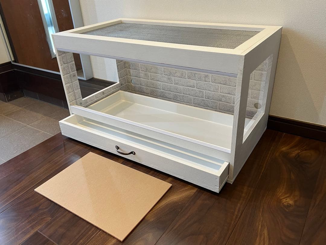 新品　送料込　木製ケージ　引出し付　ハリネズミ　ハムスター　小動物　カスタムに！