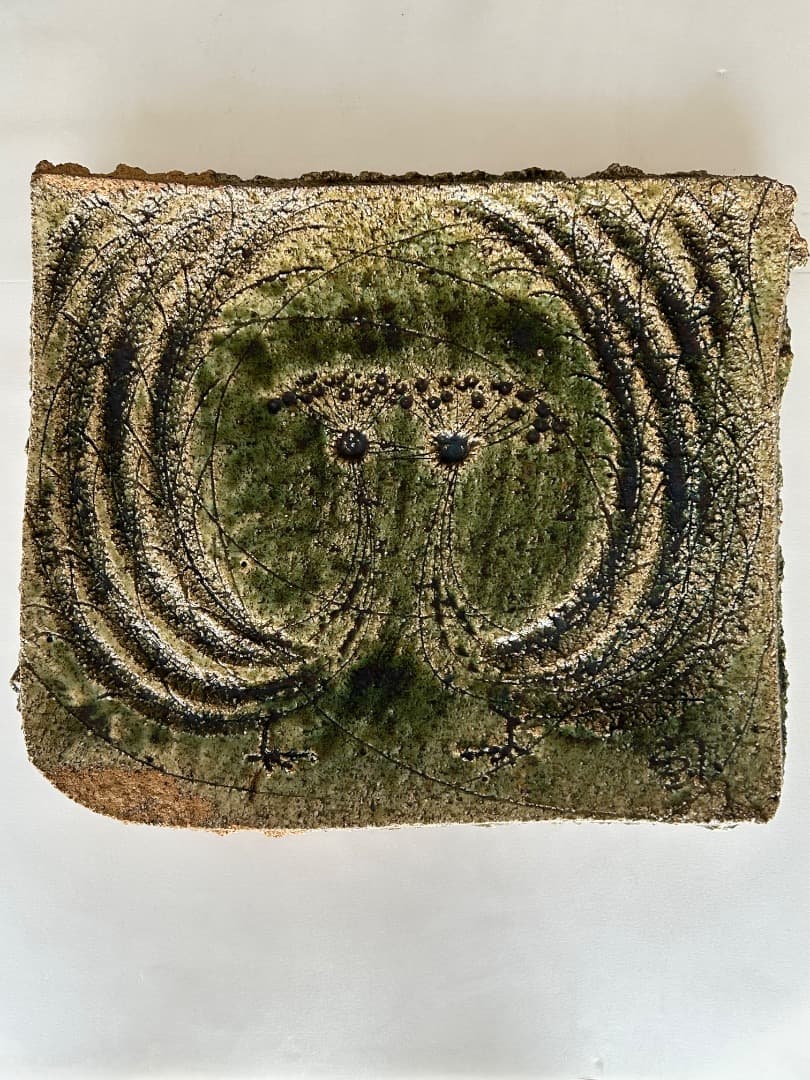 鳥文大皿　(加藤 釥 作)