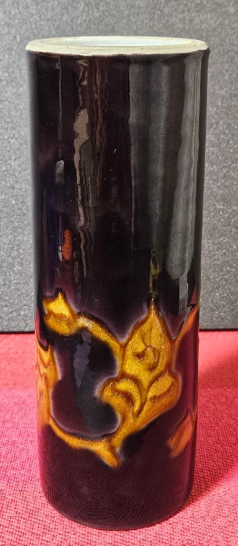 九谷焼　二代 徳田八十吉　特作　深厚釉　 花生　花入れ　共箱　茶道具　茶器