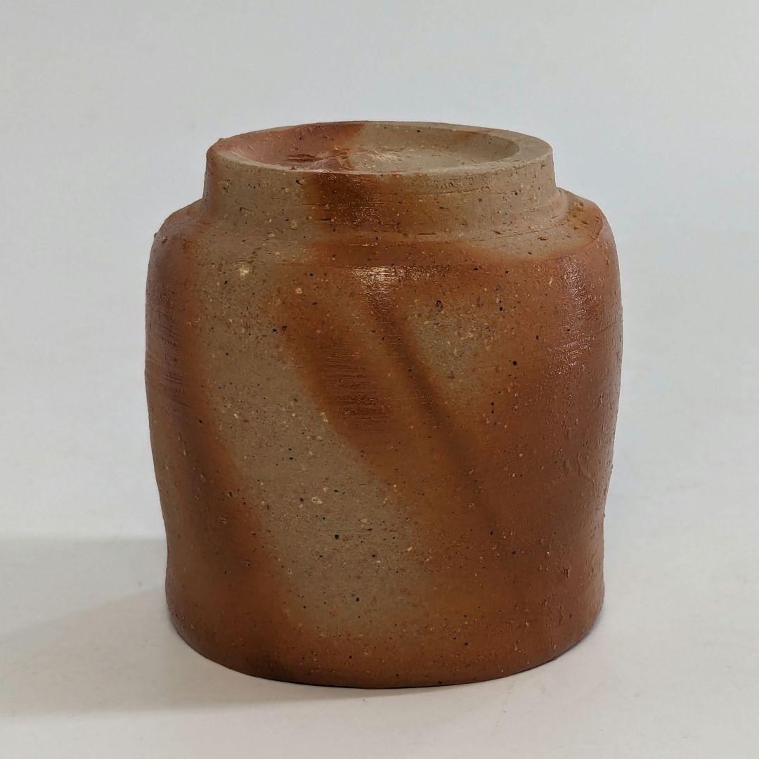 岡山県重要無形文化財 四代目 松田華山 備前焼 緋襷酒呑 共箱共布栞 酒器 酒杯