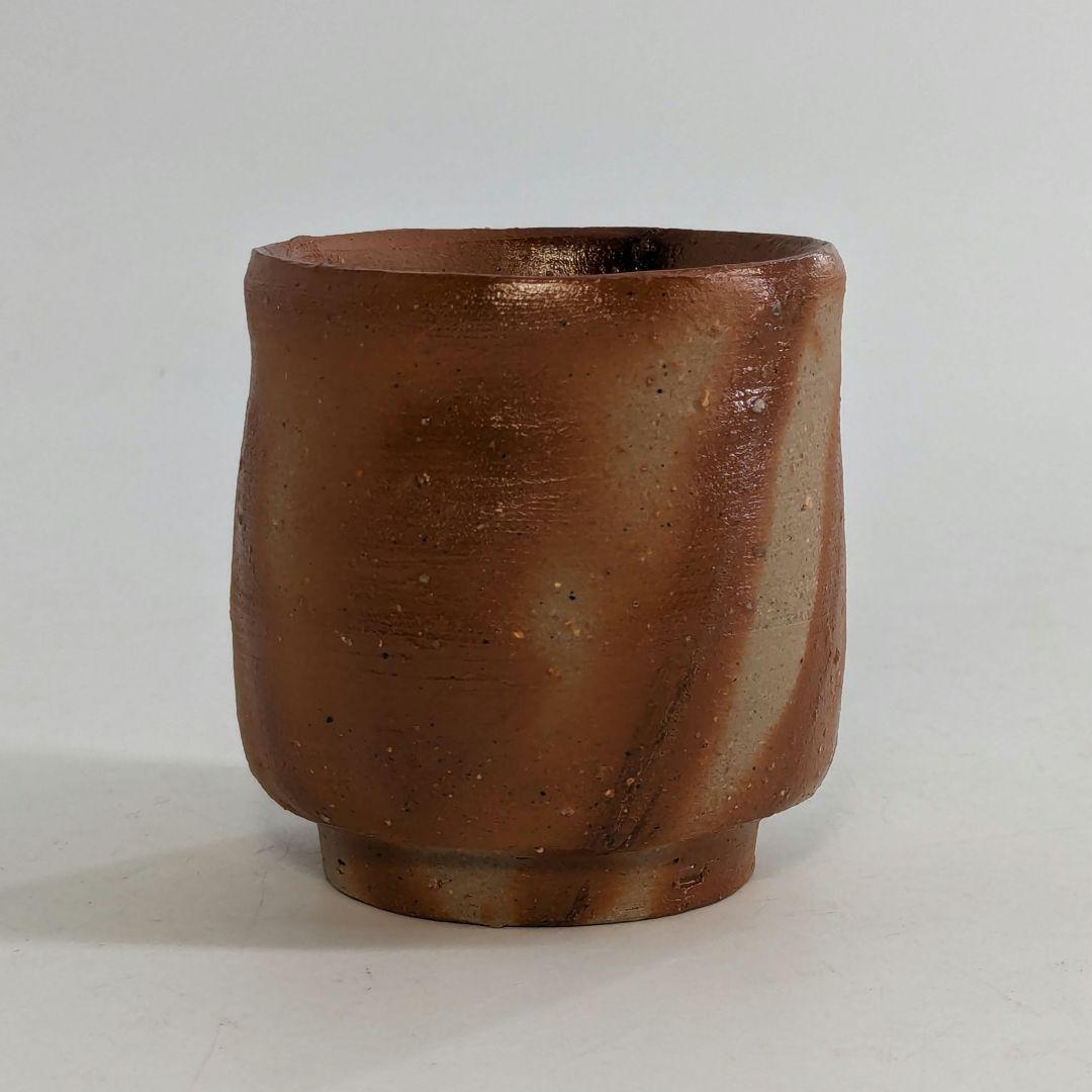 岡山県重要無形文化財 四代目 松田華山 備前焼 緋襷酒呑 共箱共布栞 酒器 酒杯