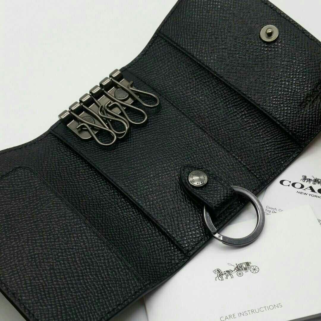 ☆新作★ COACH キーケース 新品 ブラック コーチ レザー メンズ