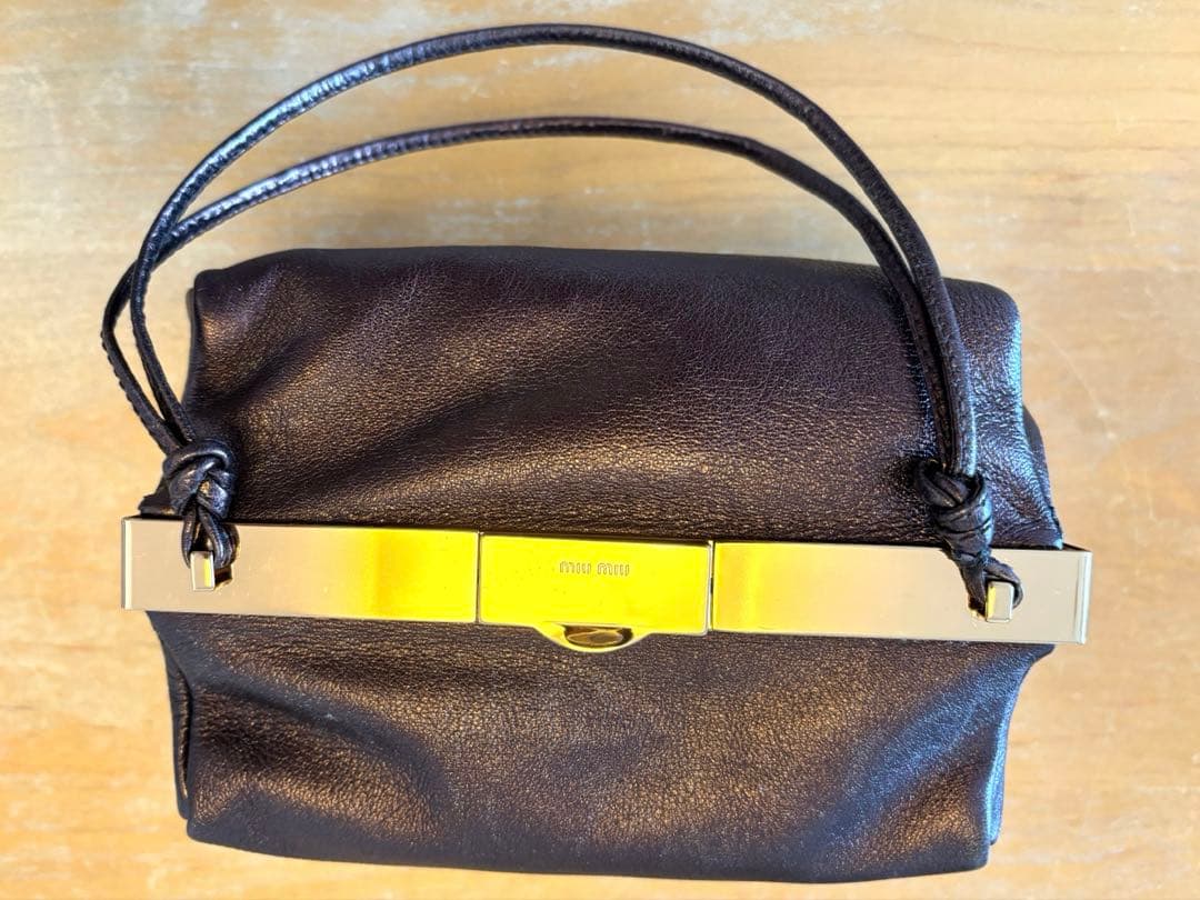 MIU MIU ダークブラウン パーティーバッグ