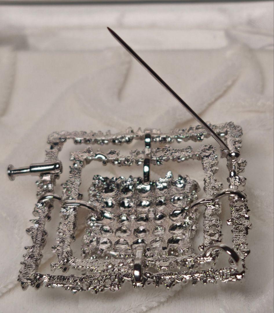 【美品 高品質◎】タサキ ブローチ パール スクエア フォーマル 16珠