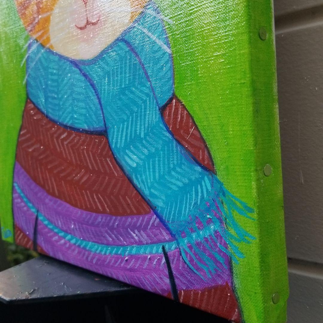 油絵　専用　ニットが大好きな猫　2