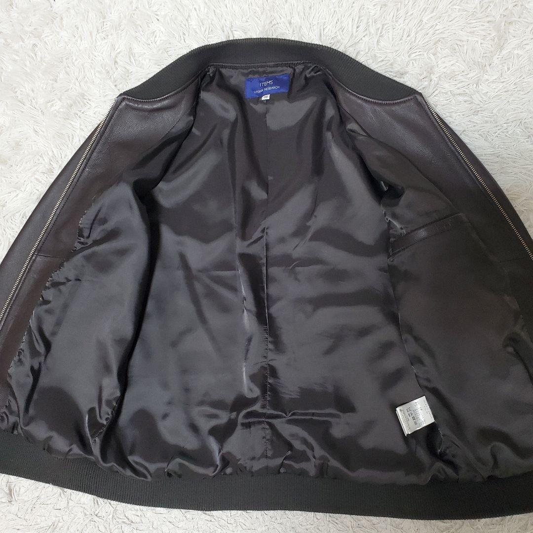 極美品 アーバンリサーチ シングルライダース MA-1 ダークブラウン 38