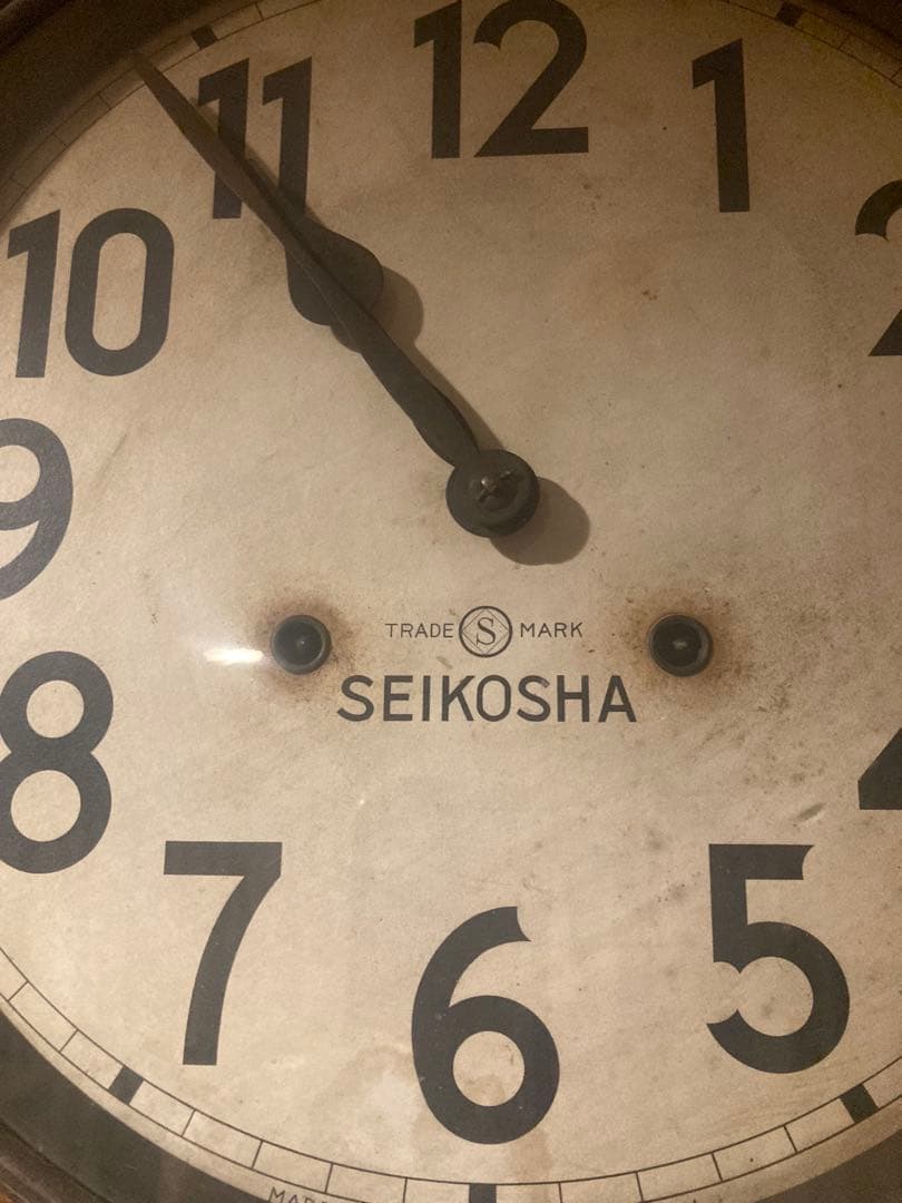 昭和レトロ SEIKOSHAゼンマイ式振り子時計 丸型　稼働品②