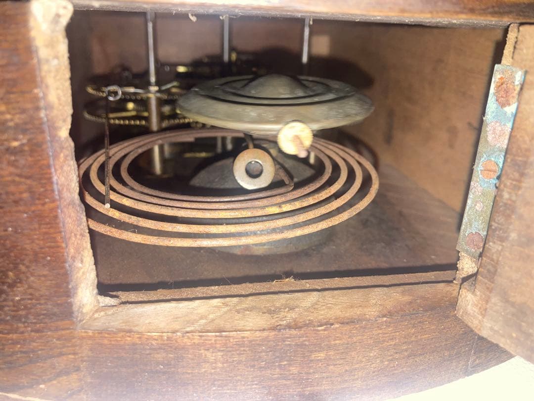 昭和レトロ SEIKOSHAゼンマイ式振り子時計 丸型　稼働品②