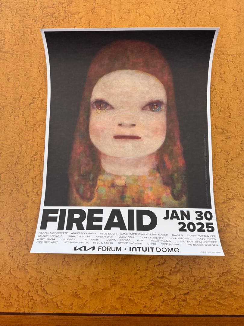 【新品】激レア　奈良美智　FireAid ポスター①