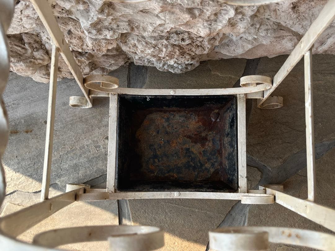 ☆値下げ☆フランスアンティーク　アイアン製ホワイトペイントの傘立て