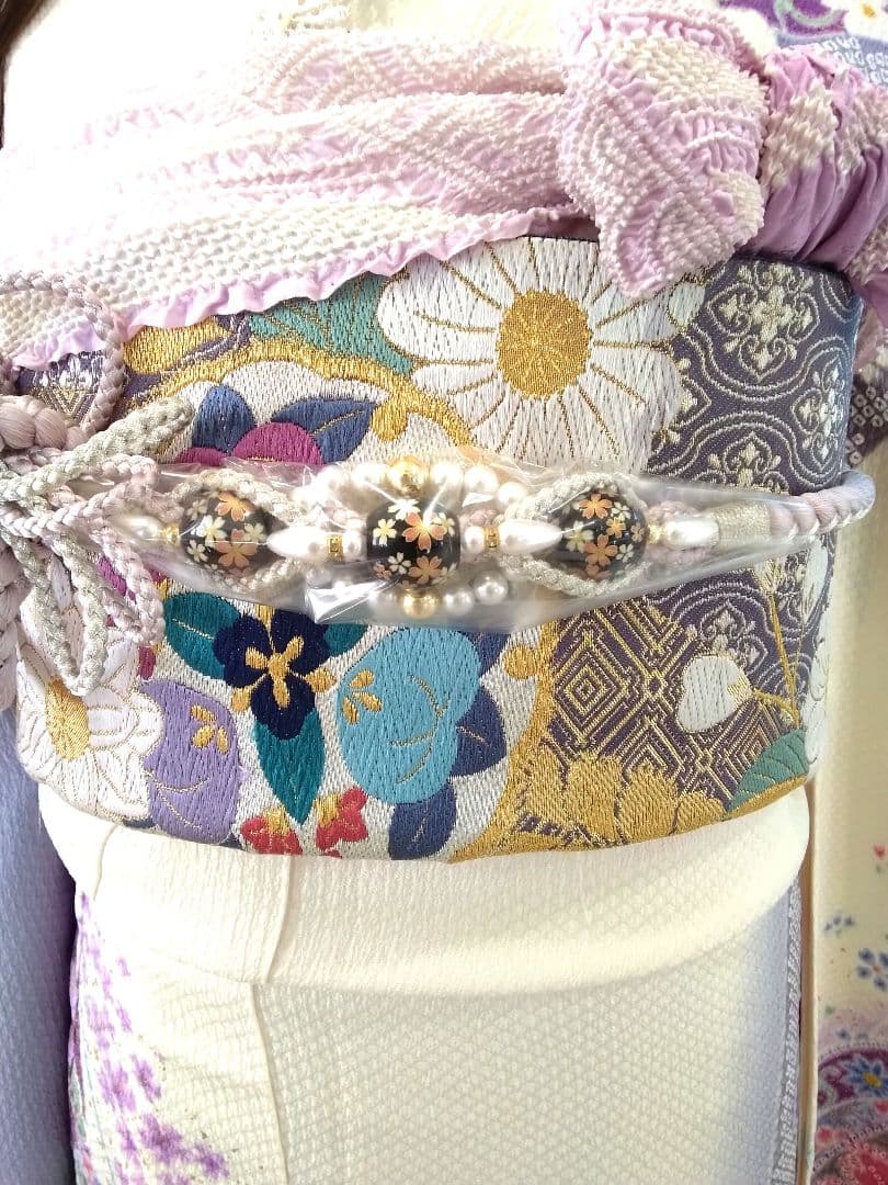 振袖フルセット、きもの友禅振袖、重ね衿、帯揚げ帯締め、西陣袋帯、襦袢、ガード加工