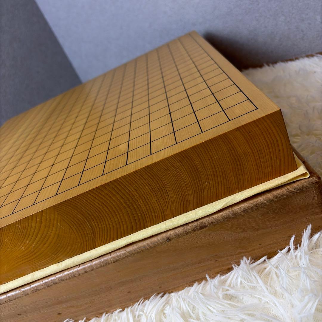 【極美品】本榧 卓上 碁盤 囲碁盤 柾目 ハギ盤 3枚継 厚さ5.5cm