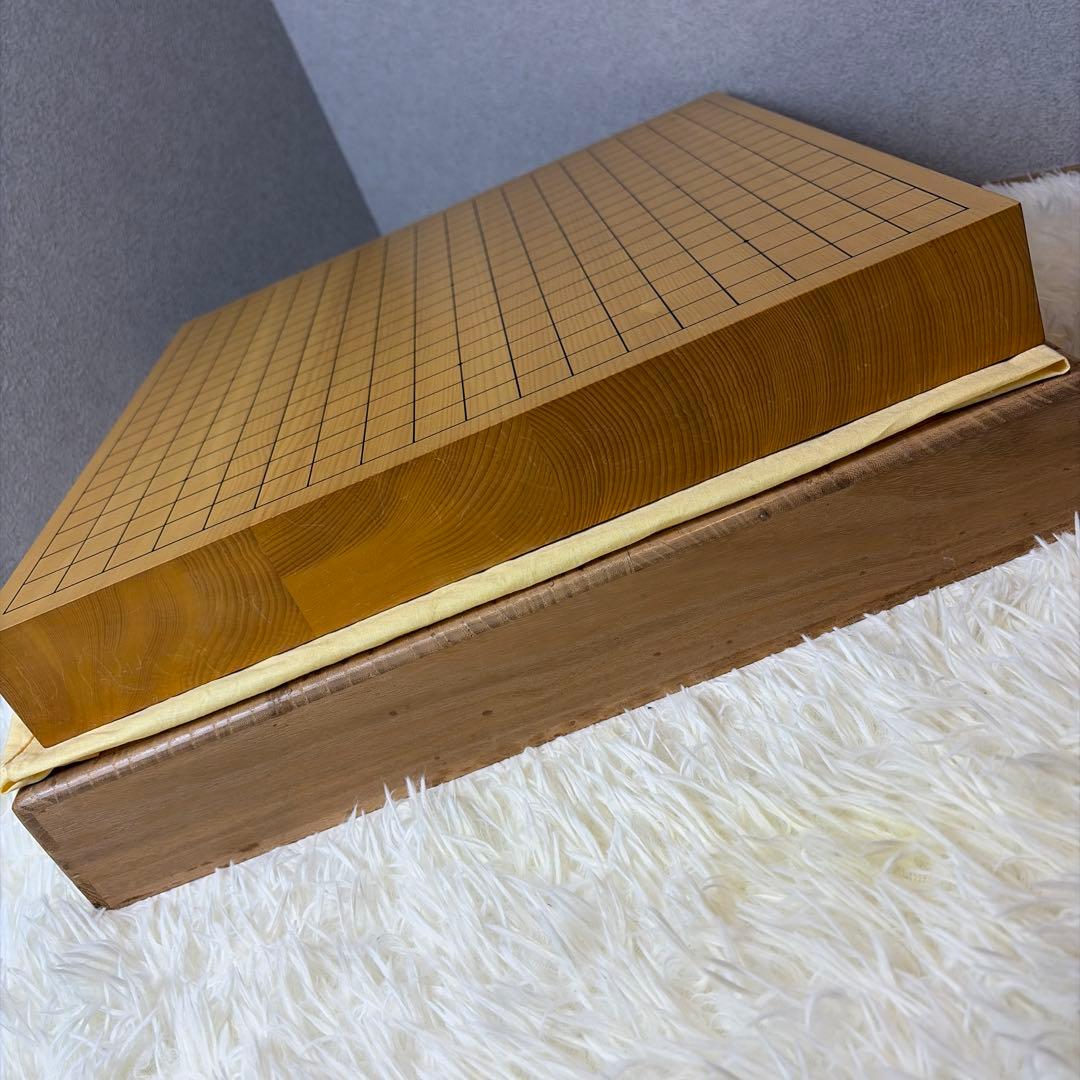 【極美品】本榧 卓上 碁盤 囲碁盤 柾目 ハギ盤 3枚継 厚さ5.5cm