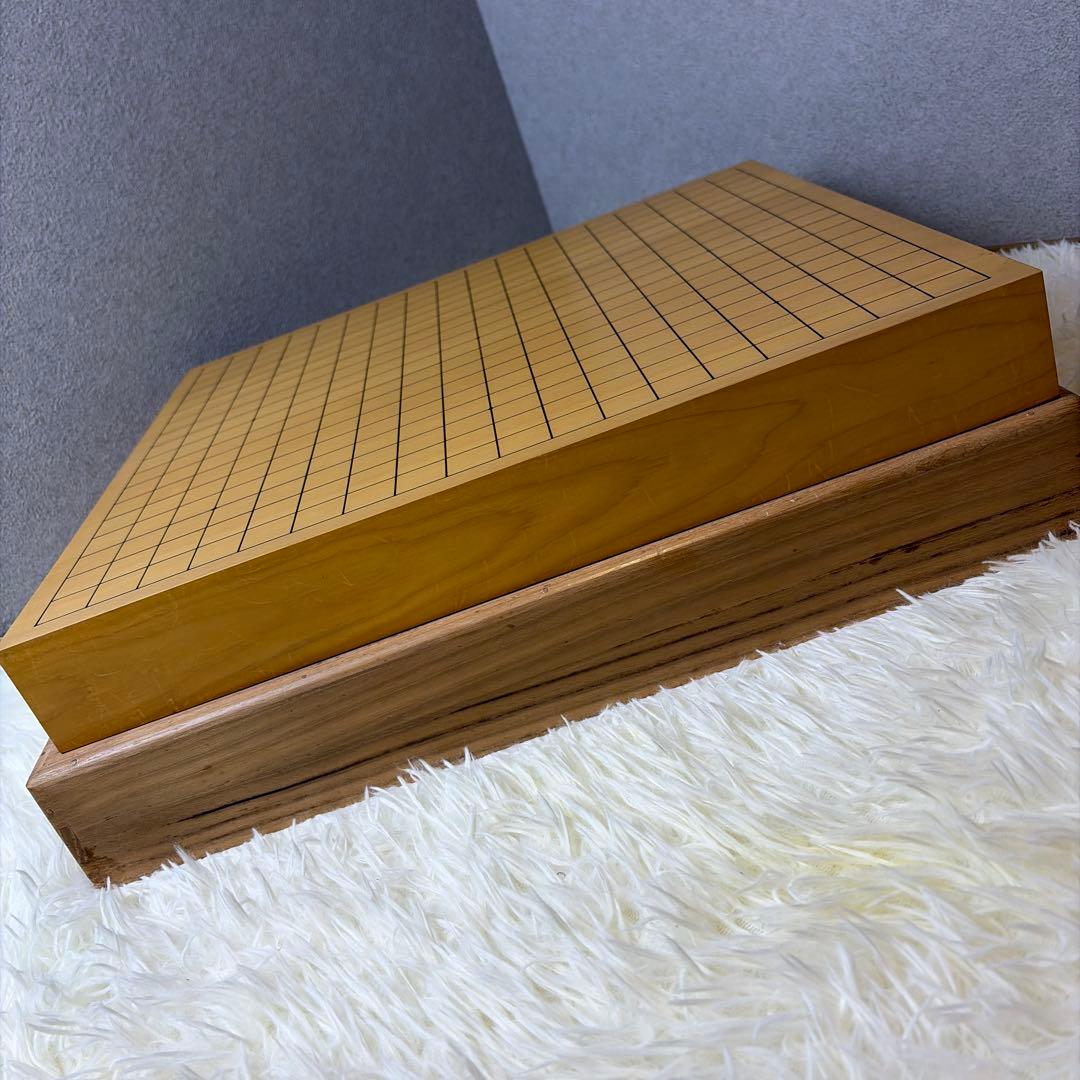 【極美品】本榧 卓上 碁盤 囲碁盤 柾目 ハギ盤 3枚継 厚さ5.5cm