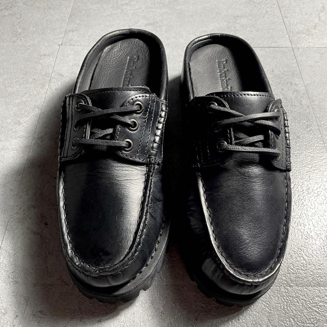 極美品✨ Timberland 3eye ミュール ビブラムソール 黒 25cm
