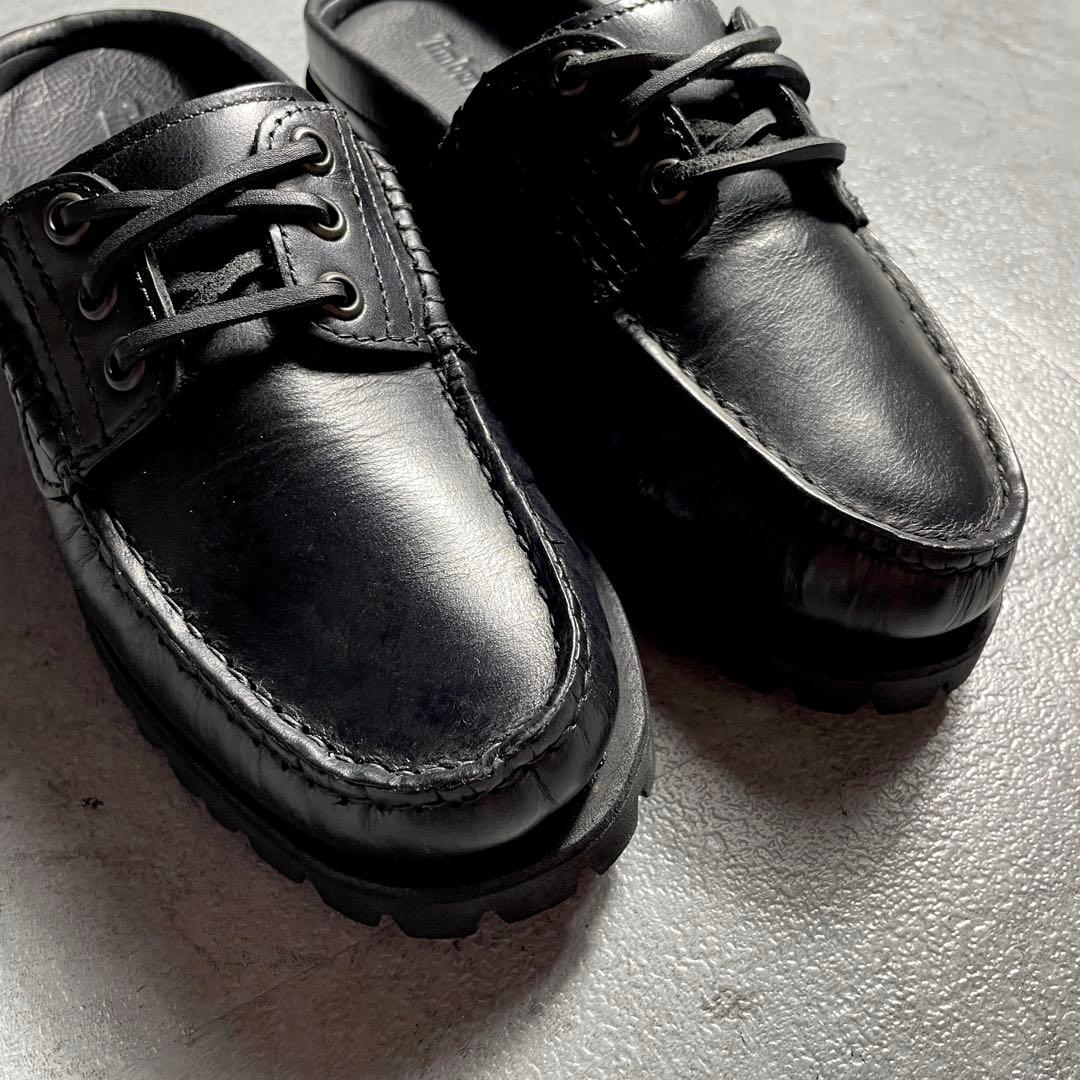 極美品✨ Timberland 3eye ミュール ビブラムソール 黒 25cm
