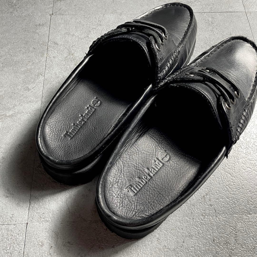 極美品✨ Timberland 3eye ミュール ビブラムソール 黒 25cm