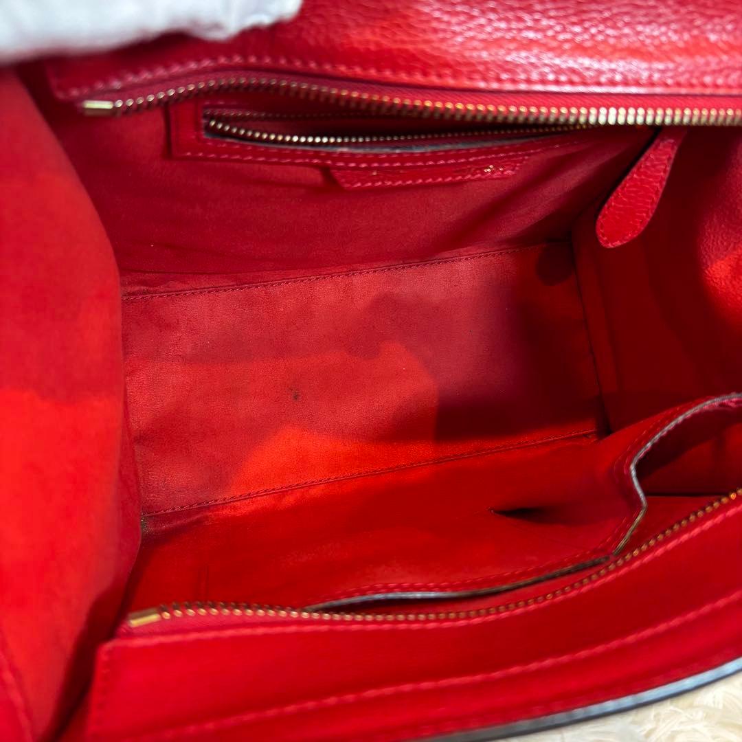 極美品✨セリーヌ　ラゲージ　ハンドバッグ　マイクロショッパー　レッド