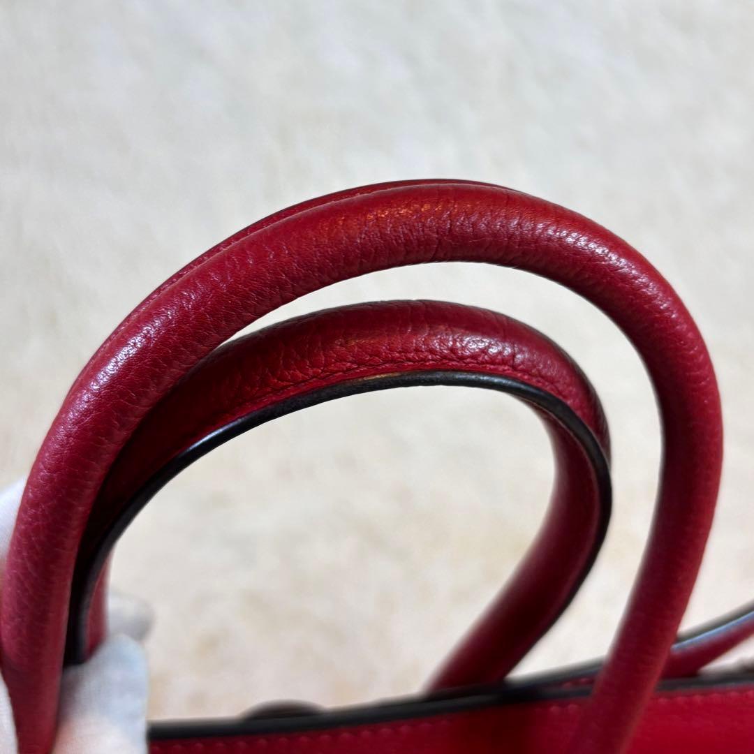 極美品✨セリーヌ　ラゲージ　ハンドバッグ　マイクロショッパー　レッド