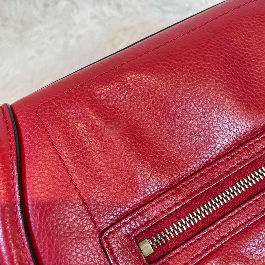 極美品✨セリーヌ　ラゲージ　ハンドバッグ　マイクロショッパー　レッド