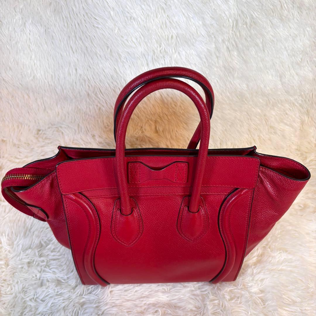 極美品✨セリーヌ　ラゲージ　ハンドバッグ　マイクロショッパー　レッド