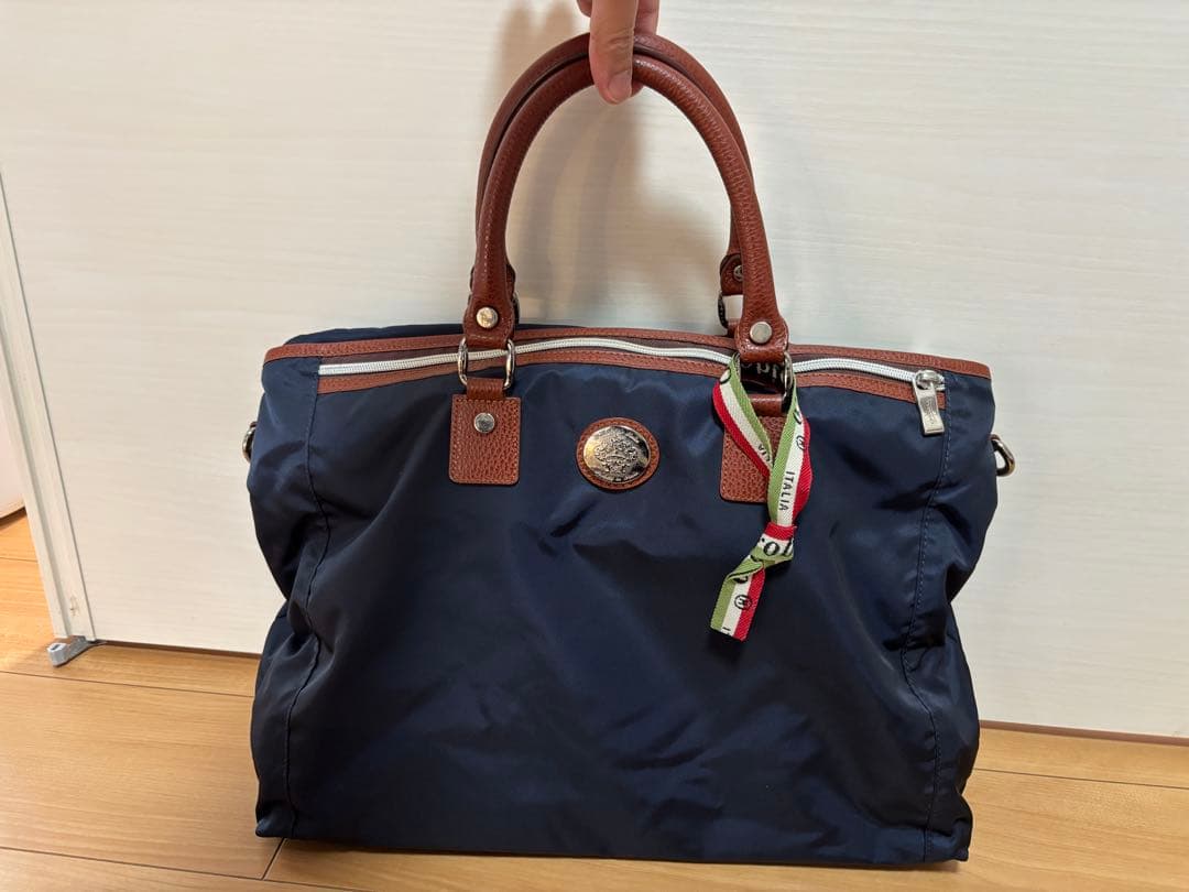 オロビアンコ　ネイビー ナイロン ビジネスバッグ