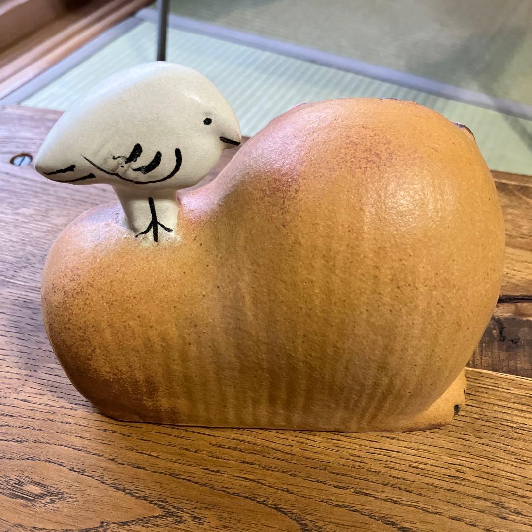 リサラーソン　置き物　ライオンと鳥