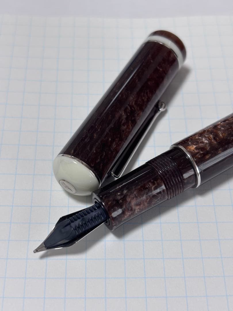 廃盤DELTA 万年筆ヴィアベネット Mニブ ブラウン 美品