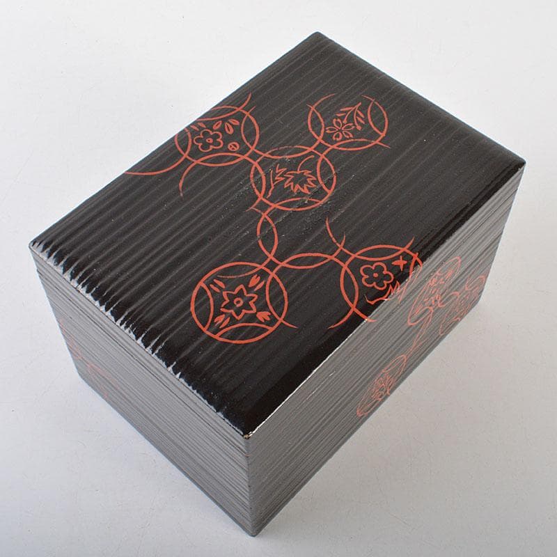 茶道具　黒漆　花蒔絵　桑茶箱　茶碗　棗など　六点一式　仕覆付　共箱　MR7276