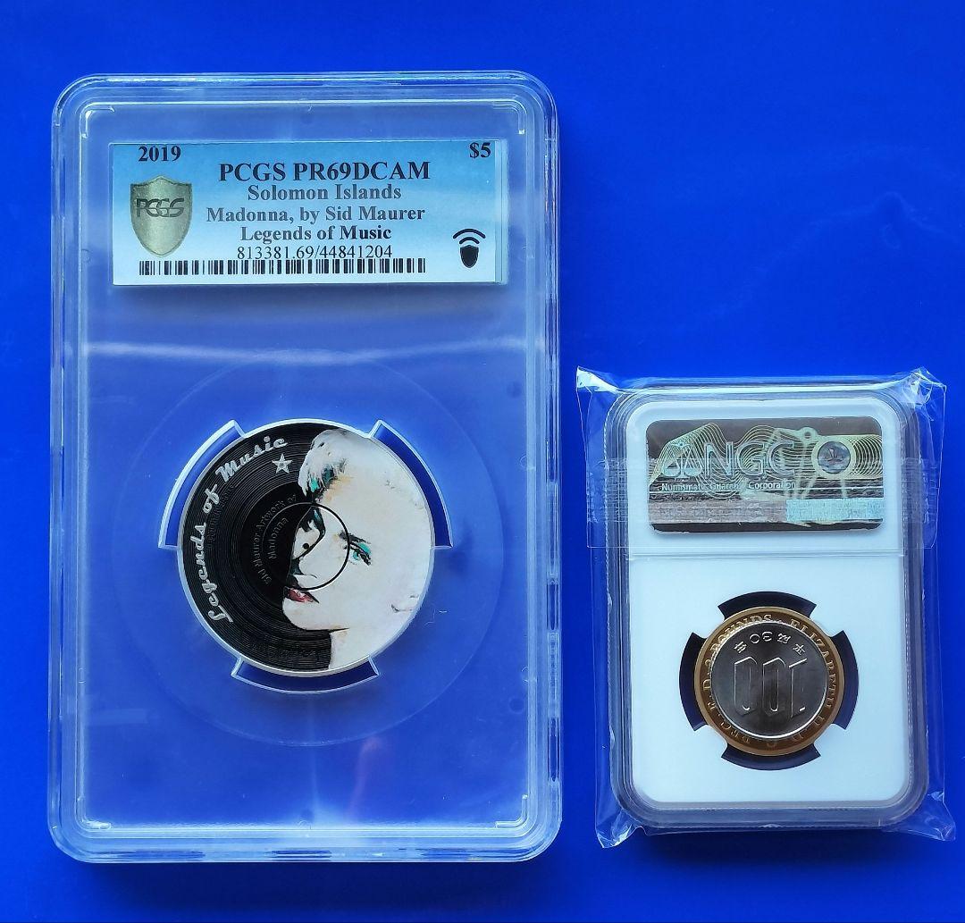 ソロモン諸島 大型5ドルカラー銀貨（マドンナ）PCGSPR69DCAM準最高鑑定