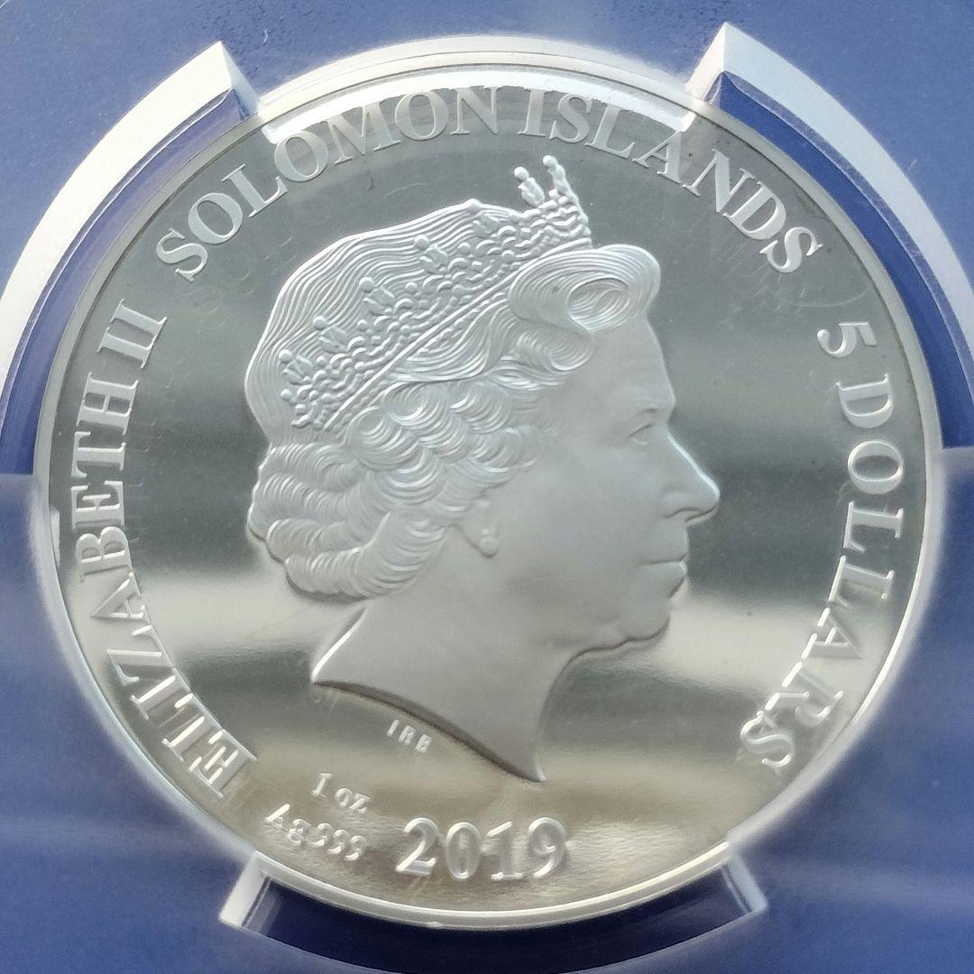 ソロモン諸島 大型5ドルカラー銀貨（マドンナ）PCGSPR69DCAM準最高鑑定