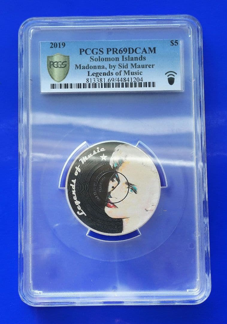 ソロモン諸島 大型5ドルカラー銀貨（マドンナ）PCGSPR69DCAM準最高鑑定