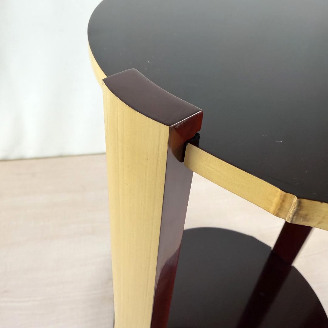 宗悦作 竹貼丸卓 溜塗 而妙奈好