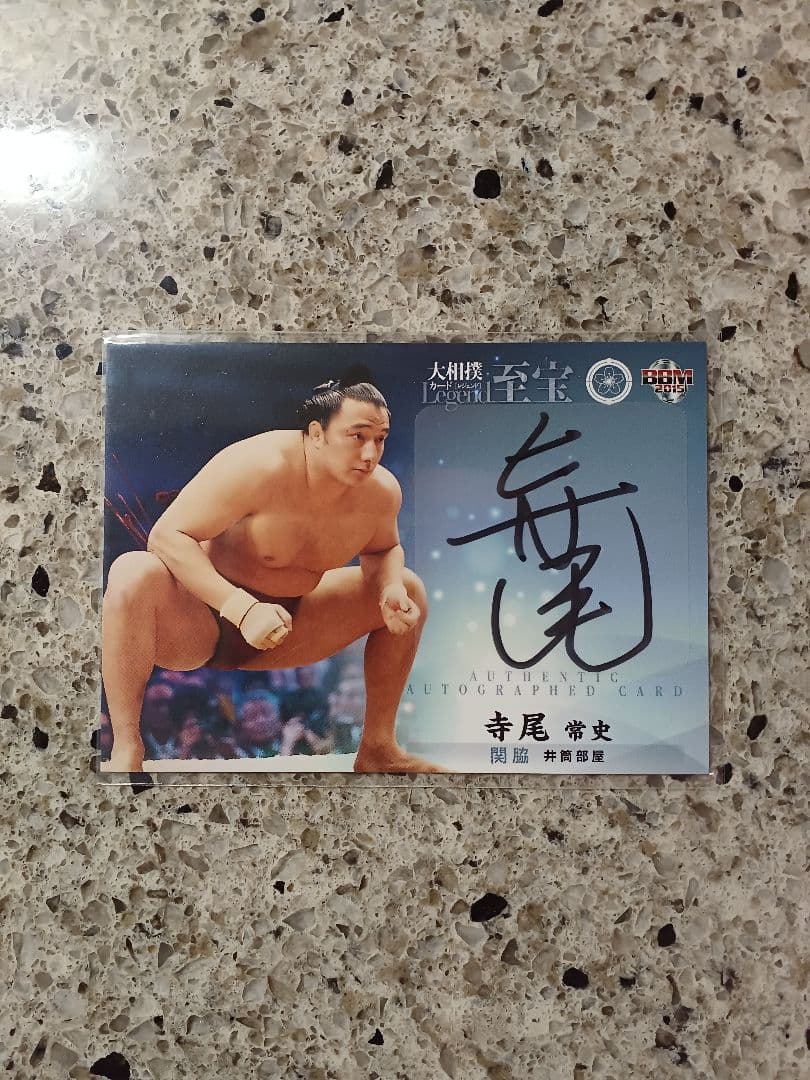 BBM 2015 大相撲 至宝　寺尾常史　直筆サインカード　/90