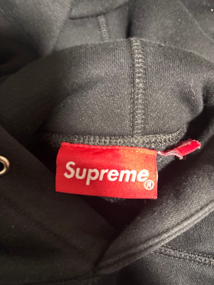 SUPREME 黒 Sロゴ ツノ パーカー M