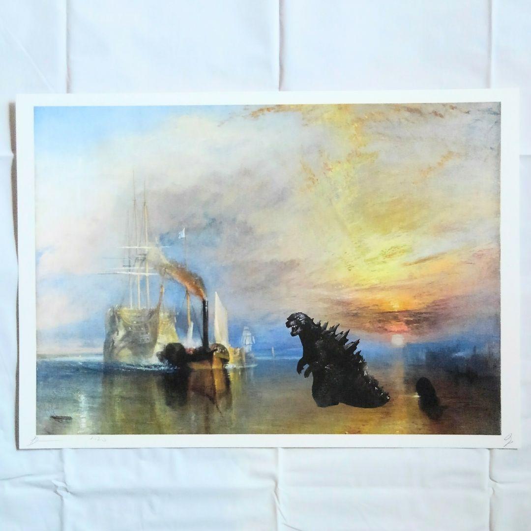 DEATH NYC ゴジラ【戦艦テメレール号】☆アートポスター☆　極美品／未使用
