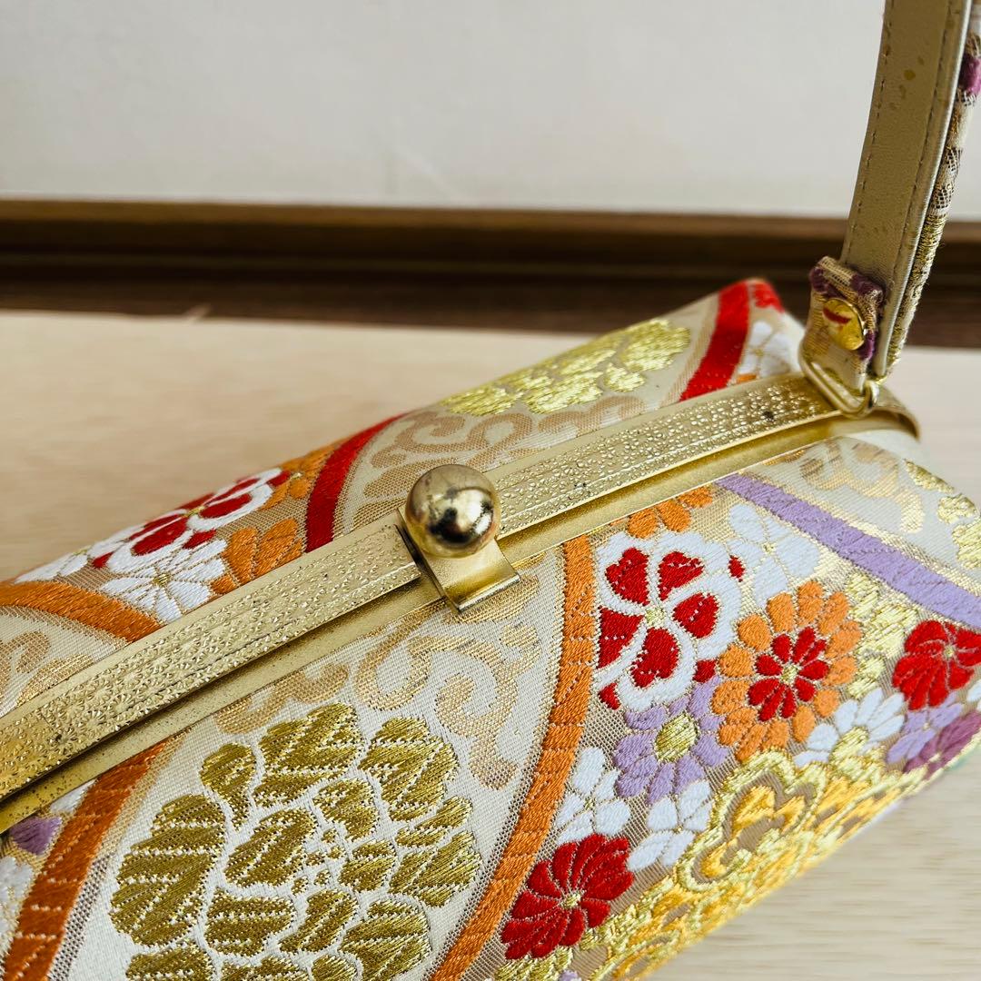 【美品】振袖用バッグ　草履　成人式　振袖　西陣織　正絹　Ｌサイズ