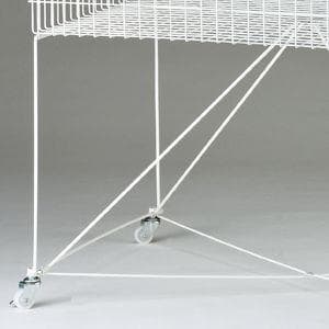 新品■簡単ネットワゴン90cm白色キャスター付ディスプレイ催事SALE販売業務用