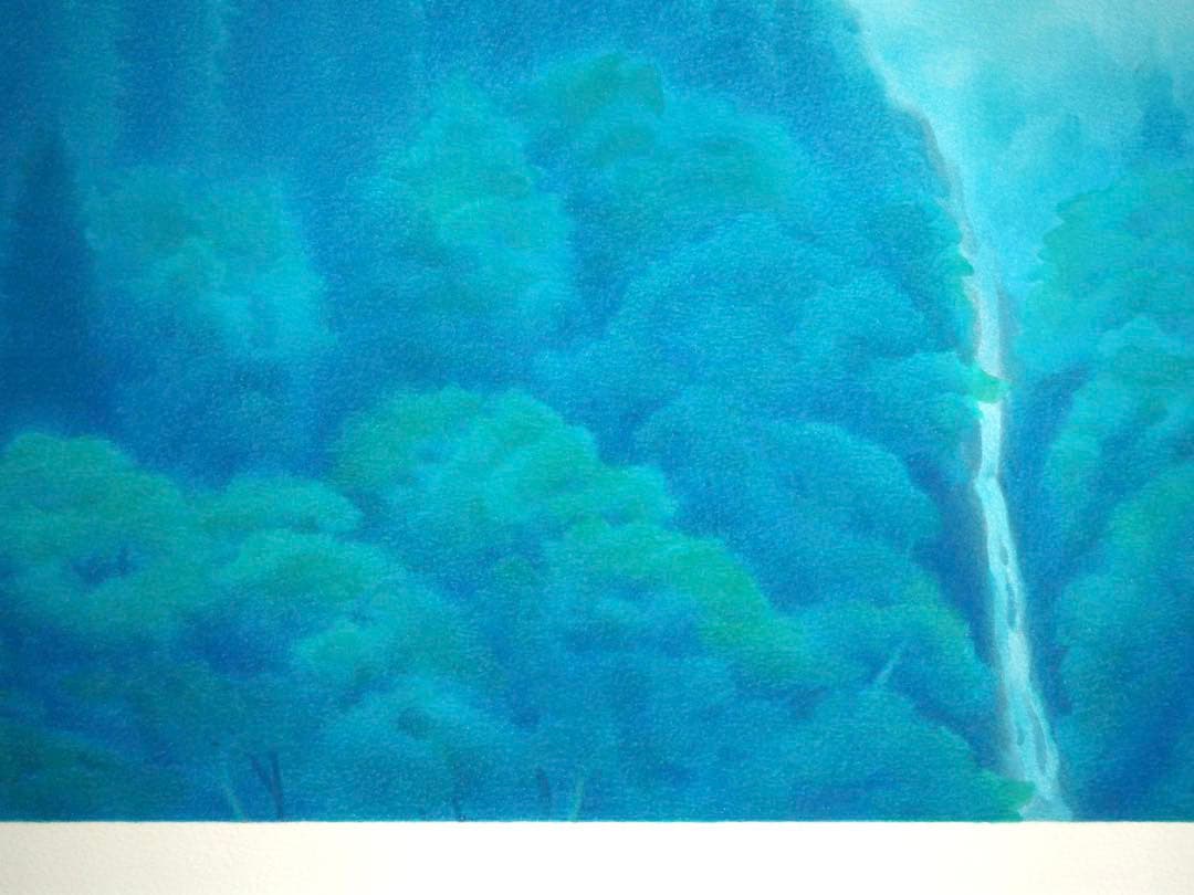 真作■東山魁夷 オリジナルリトグラフ 青渓 1995年 生前作■版画 絵画