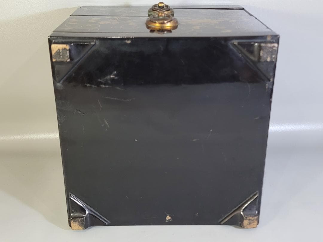 古美術 纏枝蓮花紋 蒔絵 鏡台 化粧箱付 時代物 DT426