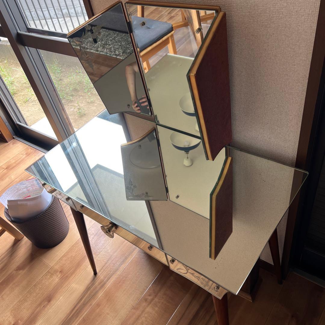 全面ミラー　ドレスチェスト　アンティーク高級品