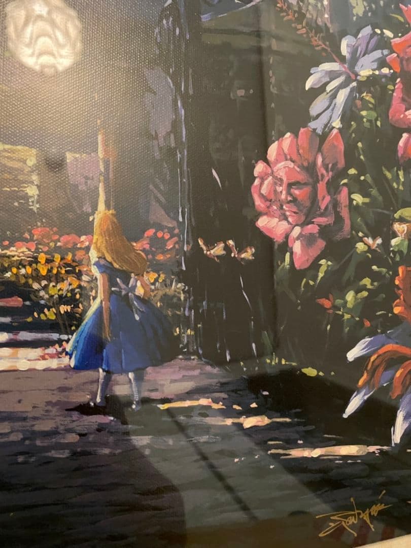 アリス　ディズニー　絵画　ロデル　ゴンザレス　アリスの不思議な庭　保証書