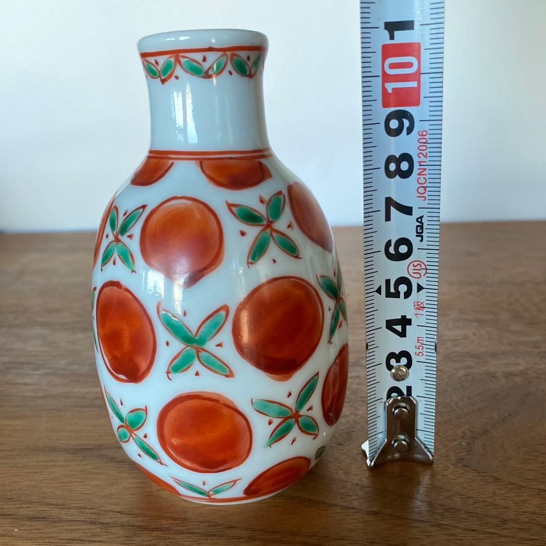 九谷焼　須田菁華　色絵花玉文徳利　椿酒盃2個