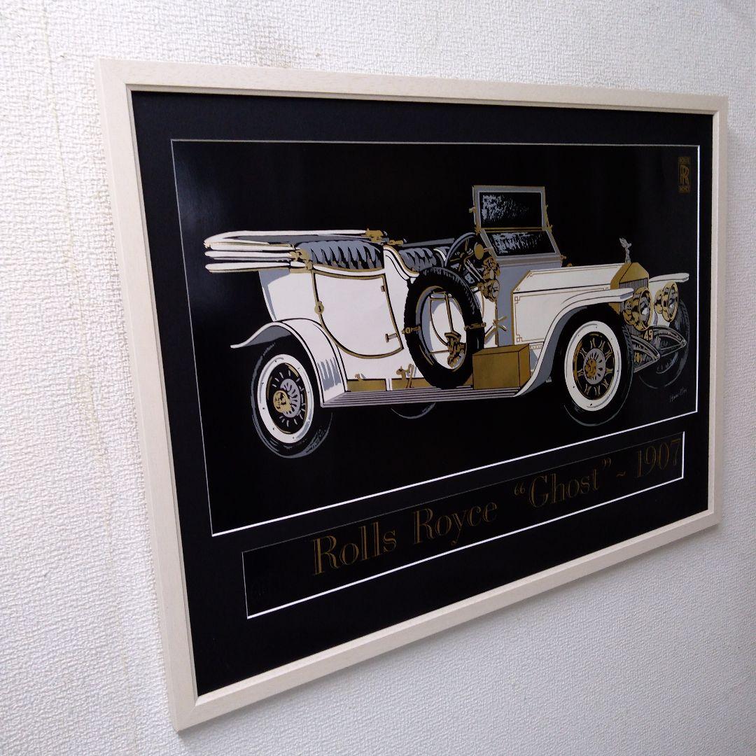 ポスター　横　特寸法　アンティーク自動車　額装仕上げ品