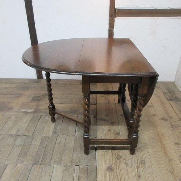 イギリス アンティーク 家具 ゲートレッグテーブル ツイスト 英国 6156e