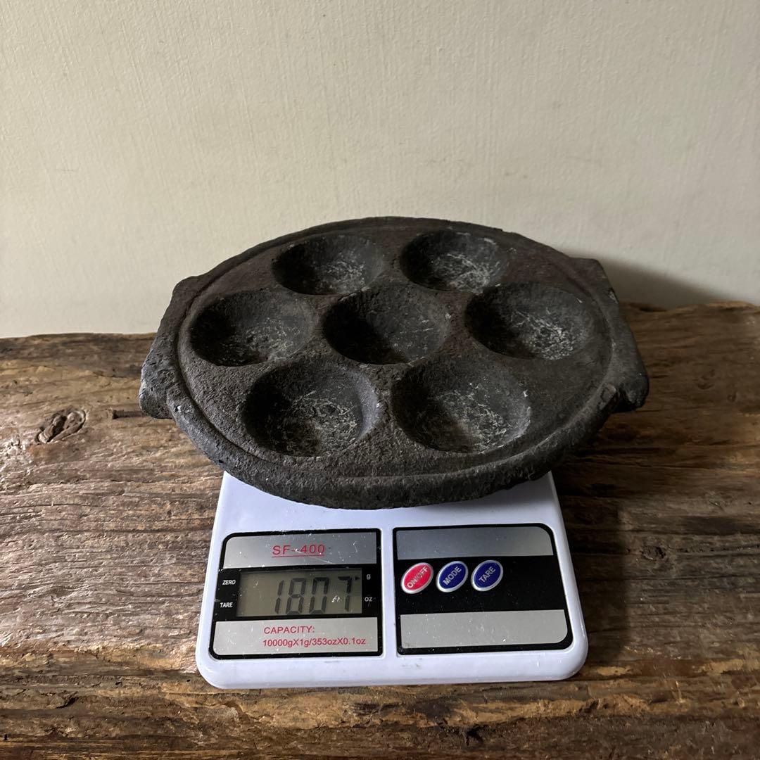 アンティーク　インドイドゥリプレート　石皿　骨董　検;李朝.古道具坂田